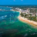 Aerial. Hikkaduwa beach. Sri Lanka