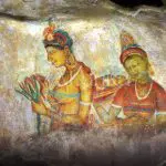ANCIENT CITY OF SIGIRIYA Arte murale a Sigiriya, un'antica fortezza rocciosa